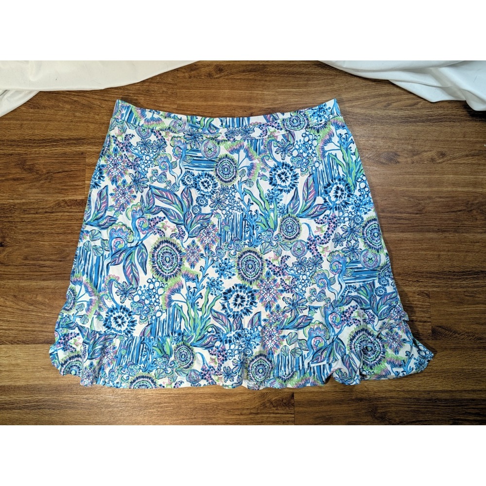 Fresh Produce Size 2X Blue Pink Floral Supima & Modal Skort